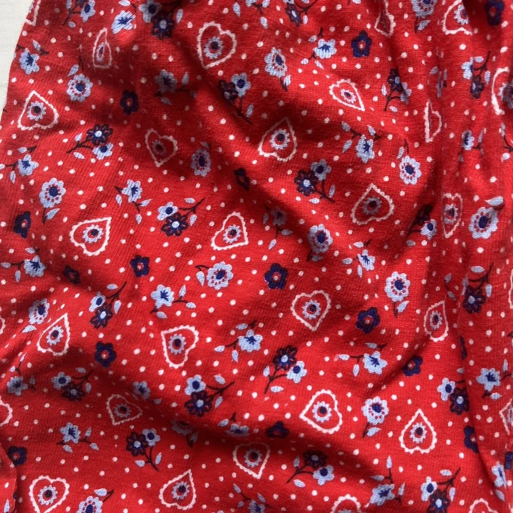 Vintage Oshkosh B'gosh Red Hearts And flowers bubble Romper‎ 3-6 Months